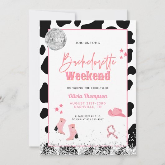 Disco Cowgirl Bachelorette Party | Ruimtevaartwage Kaart (Voorkant)