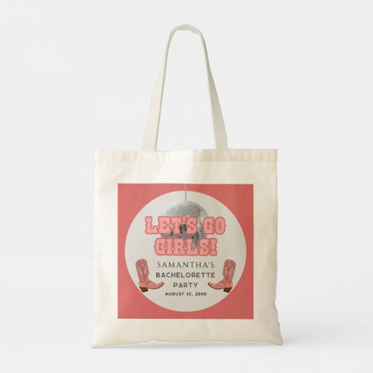 Disco Cowgirl Bachelorette Party Tote Bag (Achterkant)