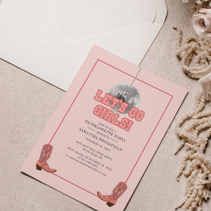 Disco Cowgirl Bachelorette Party Uitnodiging