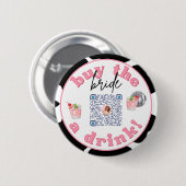 Disco Cowgirl Bachelorette Party Venmo QR Code Pin Ronde Button 5,7 Cm (Voorkant /achterkant)