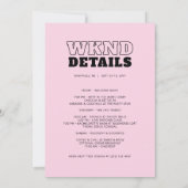 Disco Cowgirl Bachelorette Party Weekendprogramma Kaart (Achterkant)