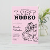 Disco Cowgirl Bachelorette Party Weekendprogramma Kaart (Staand voorkant)