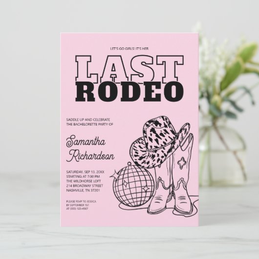 Disco Cowgirl Bachelorette Party Weekendprogramma Kaart (Staand voorkant)