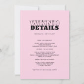 Disco Cowgirl Bachelorette Party Weekendprogramma Kaart (Achterkant)