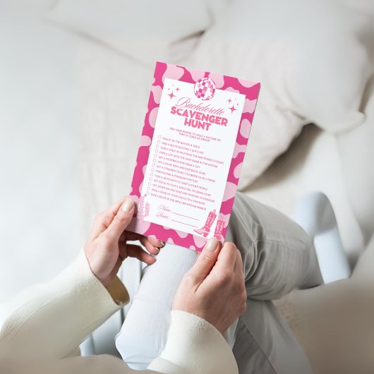 Disco Cowgirl Bachelorette Scavenger Hunt Spel