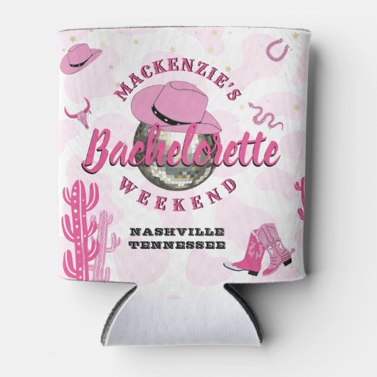 Disco Cowgirl Bachelorette Weekend Feest Blikjeskoeler (Voorkant)
