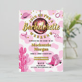 Disco Cowgirl Bachelorette Weekend Feest Folie Uitnodiging (Staand Voorkant)