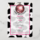 Disco Cowgirl Bachelorette Weekend Feest Folie Uitnodiging (Achterkant)