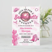 Disco Cowgirl Bachelorette Weekend Feest Kaart (Staand voorkant)