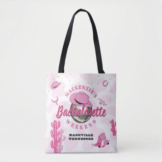 Disco Cowgirl Bachelorette Weekend Feestje Tote Bag (Voorkant)