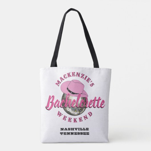 Disco Cowgirl Bachelorette Weekend Party Tote Bag (Achterkant)