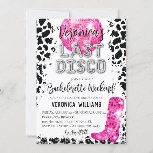 Disco Cowgirl Bachelorette Weekend uitnodiging