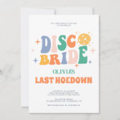 Disco Cowgirl Chic Peach Retro Bachelorette Party Kaart (Voorkant)