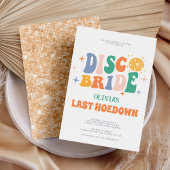 Disco Cowgirl Chic Peach Retro Bachelorette Party Kaart