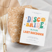 Disco Cowgirl Chic Peach Retro Bachelorette Party Kaart