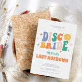 Disco Cowgirl Chic Peach Retro Bachelorette Party Kaart