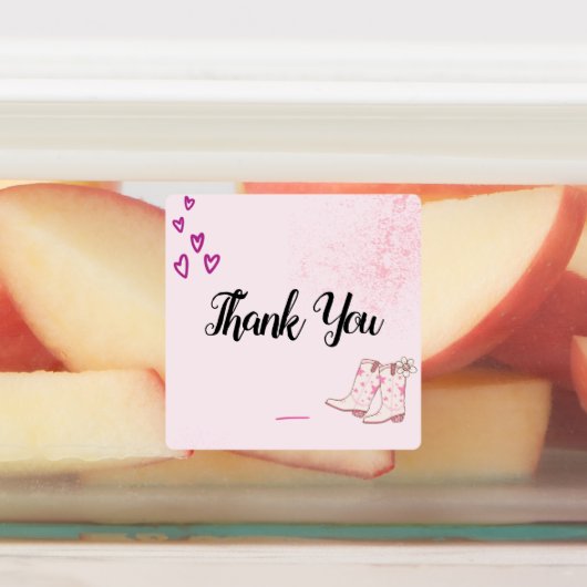 Disco Cowgirl Dank je wel Labels (Aangebracht)