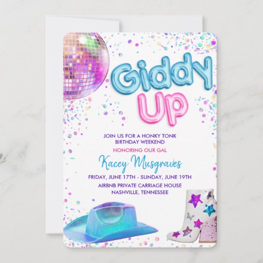 Disco Cowgirl : de dag van het weekend Kaart (Voorkant)