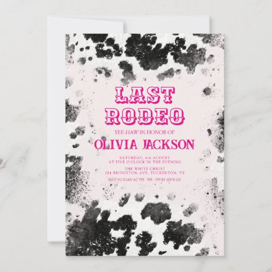 Disco Cowgirl Hot Roze Western Bachelorette Party Kaart (Voorkant)