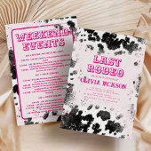 Disco Cowgirl Hot Roze Western Bachelorette Party Kaart