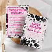 Disco Cowgirl Hot Roze Western Bachelorette Party Kaart