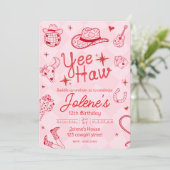 Disco Cowgirl Invitation Kaart (Staand voorkant)