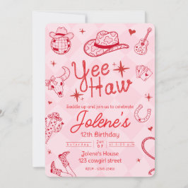 Disco Cowgirl Invitation Kaart