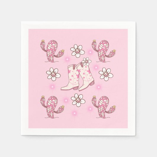 Disco Cowgirl Laars en Cactus Servet (Voorkant)