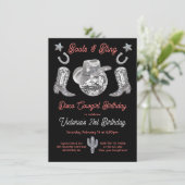 Disco Cowgirl Laarzen & Bling Strass Verjaardag Kaart (Staand voorkant)