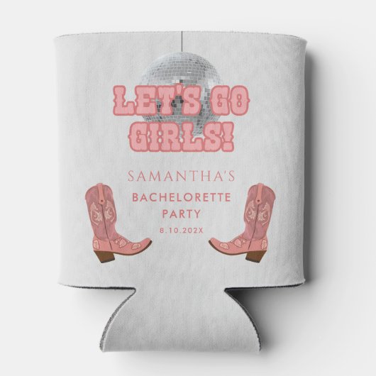 Disco Cowgirl Laat Ons Meisjes Los Uitgaansfeest v Blikjeskoeler (Achterkant)