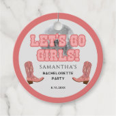 Disco Cowgirl Lets Go Girls Bachelorette party Bedankjes Labels (Voorkant)