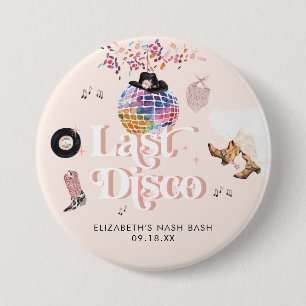 Disco Cowgirl Nashville Pink Rodeo   Bachelorette Ronde Button 7,6 Cm