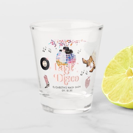 Disco Cowgirl Nashville Pink Rodeo | Bachelorette Shot Glas (Voorkant)