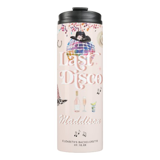 Disco Cowgirl Nashville Pink Rodeo | Bachelorette Thermosbeker (Voorkant)