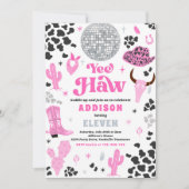 Disco Cowgirl Nashville Pink Rodeo Birthday Party Kaart (Voorkant)