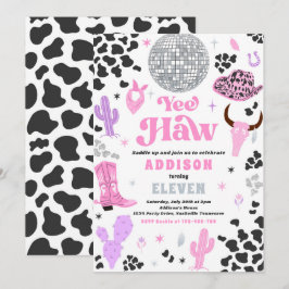 Disco Cowgirl Nashville Pink Rodeo Birthday Party Kaart