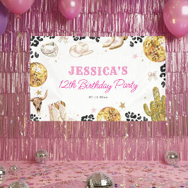 Disco Cowgirl Nashville Rodeo Pink Birthday Party Spandoek