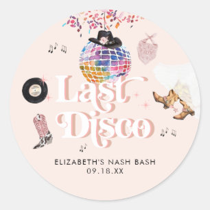 Disco Cowgirl Nashville Roze Rodeo   Bachelorette Ronde Sticker