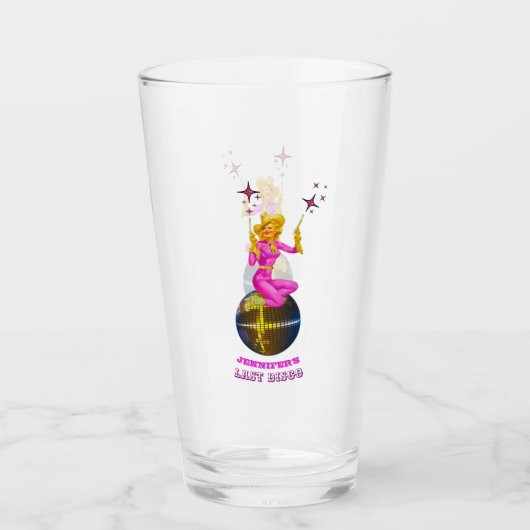 Disco Cowgirl Retro Bachelorette party Glas (Voorkant)