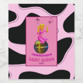 Disco Cowgirl Retro Bachelorette party Wijn Etiket (Enkel label)