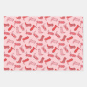 Disco Cowgirl Retro Roze & Rood Inpakpapier Set (Voorkant 3)