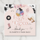 Disco Cowgirl Rodeo | Bachelorette Hartelijk dank Bedankjes Labels (Voorkant)