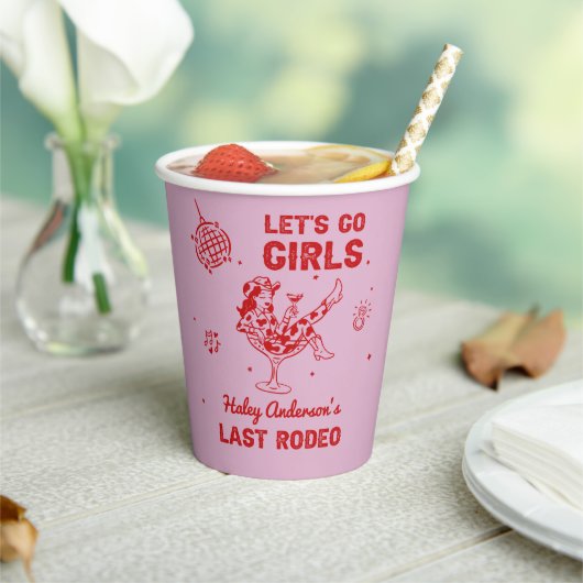 Disco Cowgirl Rodeo Bachelorette Weekend Papieren Bekers (Insitu)