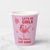 Disco Cowgirl Rodeo Bachelorette Weekend Papieren Bekers (Voorkant)