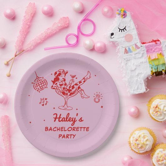 Disco Cowgirl Rodeo Bachelorette Weekend Papieren Bordje (Feest)
