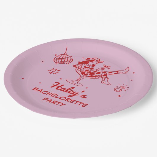 Disco Cowgirl Rodeo Bachelorette Weekend Papieren Bordje (Gekanteld)