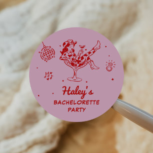 Disco Cowgirl Rodeo Bachelorette Weekend Ronde Sticker