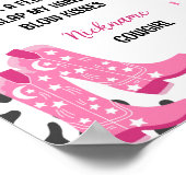 Disco Cowgirl Rodeo Eerste Verjaardag Mijlpaal tek Poster (Hoek)