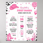 Disco Cowgirl Rodeo Eerste Verjaardag Mijlpaal tek Poster (Voorkant)