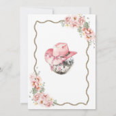 Disco Cowgirl Rodeo Verjaardagsuitnodiging Kaart (Achterkant)